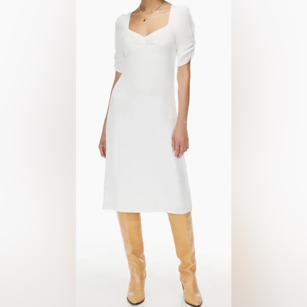 NWT Aritzia Wilfred Baudelaire Midi Dress Light Birch Dainty Girly Whimsy Bride
